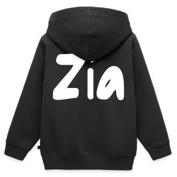 Zia - Sweat Premium à capuche zippé enfant bio - noir - Dos - AI Model Kid Male (0cm)