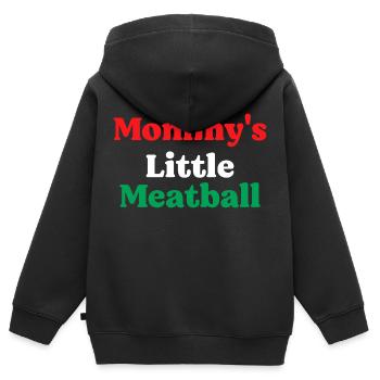 Mamas Kleine Fleischbällchen Lustig Italienisch Im Ein Wenig - Kinder Premium Organic Zip Hoodie - Schwarz - Hinten - AI Model Kid Male (0cm)