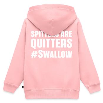 Spucker geben auf Lustiger Humor für Erwachsene - Kinder Premium Organic Zip Hoodie - Rosa - Hinten - AI Model Kid Female (0cm)