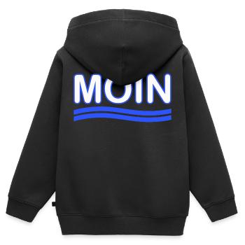 Bonjour - Sweat Premium à capuche zippé enfant bio - noir - Dos - AI Model Kid Male (0cm)