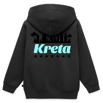 Crète - Sweat Premium à capuche zippé enfant bio - noir - Dos - AI Model Kid Male (0cm)