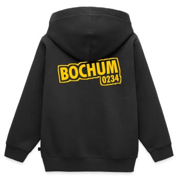 Bochum - 0234 - Vorwahl - NRW - Ruhrpott - Kinder Premium Organic Zip Hoodie - Schwarz - Hinten - AI Model Kid Male (0cm)