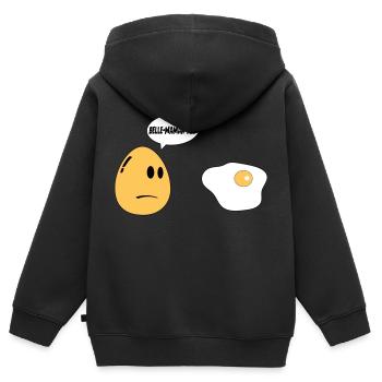 Belle Maman oeuf - Sweat Premium à capuche zippé enfant bio - noir - Dos - AI Model Kid Male (0cm)