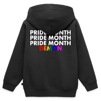 pride month demon - Sweat Premium à capuche zippé enfant bio - noir - Dos - AI Model Kid Male (0cm)