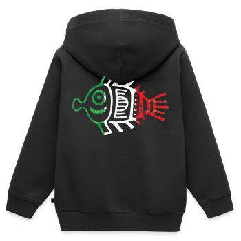 Aztekensymbol mexikanische Maya mexikanische Flagge Schuhschnabel - Kinder Premium Organic Zip Hoodie - Schwarz - Hinten - AI Model Kid Male (0cm)