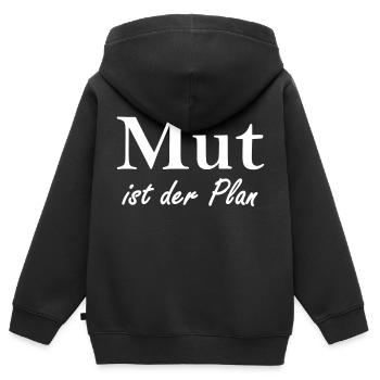 Mut ist der Plan - Kinder Premium Organic Zip Hoodie - Schwarz - Hinten - AI Model Kid Male (0cm)