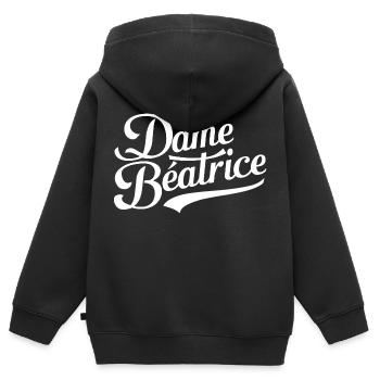 Dame Béatrice - Sweat Premium à capuche zippé enfant bio - noir - Dos - AI Model Kid Male (0cm)