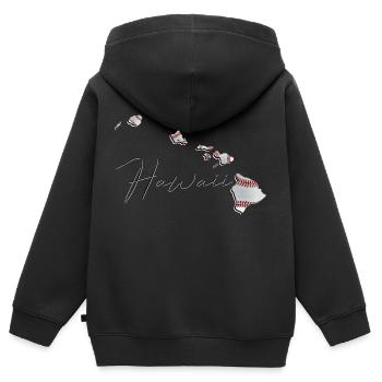 Echter Baseball in der Hawaii State Landkarte HI - Kinder Premium Organic Zip Hoodie - Schwarz - Hinten - AI Model Kid Male (0cm)