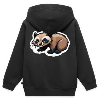 Wolverine Baby Scandinavia Animal Sauvage Sticker Järv - Sweat Premium à capuche zippé enfant bio - noir - Dos - AI Model Kid Male (0cm)