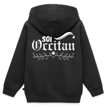 SOI OCCITAN - Sweat Premium à capuche zippé enfant bio - noir - Dos - AI Model Kid Male (0cm)