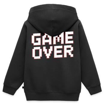 FIN DU JEU - Sweat Premium à capuche zippé enfant bio - noir - Dos - AI Model Kid Male (0cm)