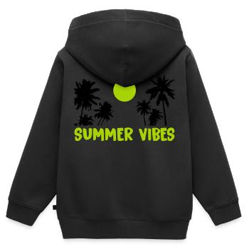 summer vibes - Kinder Premium Organic Zip Hoodie - Schwarz - Hinten - AI Model Kid Male (0cm)