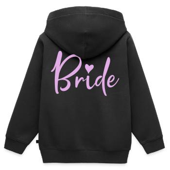 mariée - Sweat Premium à capuche zippé enfant bio - noir - Dos - AI Model Kid Male (0cm)