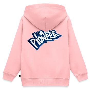 Ich bin ein Pionier - Kinder Premium Organic Zip Hoodie - Rosa - Hinten - AI Model Kid Female (0cm)
