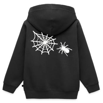 spider spider web - Kids Premium Organic Zip-up Hoodie - black - Back - AI Model Kid Male (0cm)