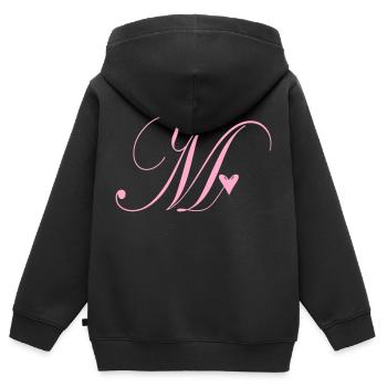 Monogramme M Vigne Coeur - Sweat Premium à capuche zippé enfant bio - noir - Dos - AI Model Kid Male (0cm)