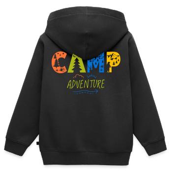 Camp d’aventure - Sweat Premium à capuche zippé enfant bio - noir - Dos - AI Model Kid Male (0cm)