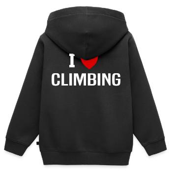 I love Climbing - Sweat Premium à capuche zippé enfant bio - noir - Dos - AI Model Kid Male (0cm)