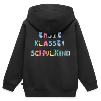 Bunte Monster-Buchstaben: Schulkind & Erste Klasse - Kinder Premium Organic Zip Hoodie - Schwarz - Hinten - AI Model Kid Male (0cm)