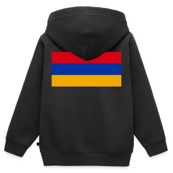 Armenien - Kinder Premium Organic Zip Hoodie - Schwarz - Hinten - AI Model Kid Male (0cm)