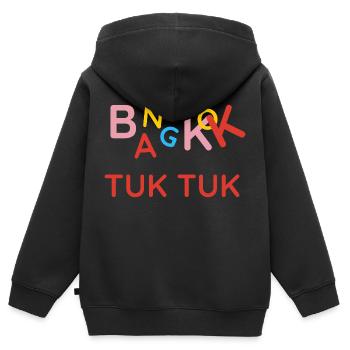 Bangkok Tuk Tuk Fischerhut Souvenir - Kinder Premium Organic Zip Hoodie - Schwarz - Hinten - AI Model Kid Male (0cm)