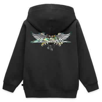 Lion - Sweat Premium à capuche zippé enfant bio - noir - Dos - AI Model Kid Male (0cm)