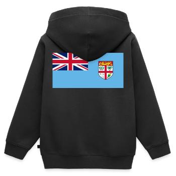 Fidji - Sweat Premium à capuche zippé enfant bio - noir - Dos - AI Model Kid Male (0cm)