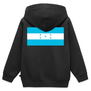 Honduras - Kinder Premium Organic Zip Hoodie - Schwarz - Hinten - AI Model Kid Male (0cm)