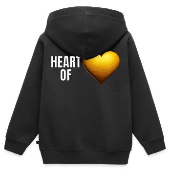 Goldener Schriftzug Herz aus Gold - Kinder Premium Organic Zip Hoodie - Schwarz - Hinten - AI Model Kid Male (0cm)