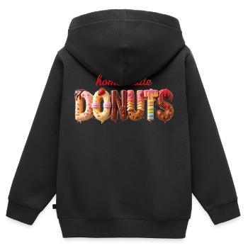 Donuts 356276 - Kinder Premium Organic Zip Hoodie - Schwarz - Hinten - AI Model Kid Male (0cm)