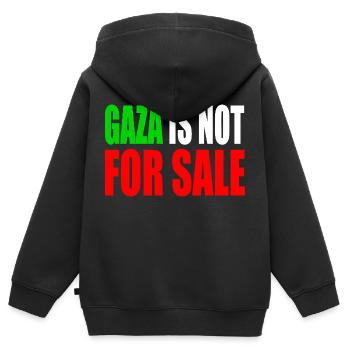 gaza is not for sale - Kids Premium Organic Zip-up Hoodie - black - Back - AI Model Kid Male (0cm)