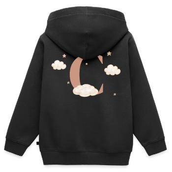 Buchstabe c bewölkt Sterne - Kinder Premium Organic Zip Hoodie - Schwarz - Hinten - AI Model Kid Male (0cm)