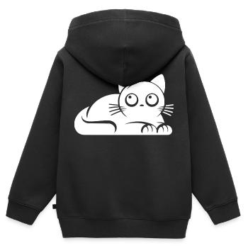 Ich war das nicht Katzen Blick - Kinder Premium Organic Zip Hoodie - Schwarz - Hinten - AI Model Kid Male (0cm)