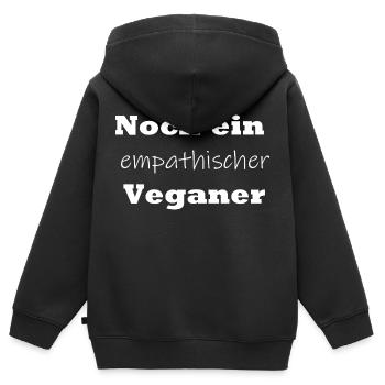 Noch ein empathischer Veganer - Kinder Premium Organic Zip Hoodie - Schwarz - Hinten - AI Model Kid Male (0cm)
