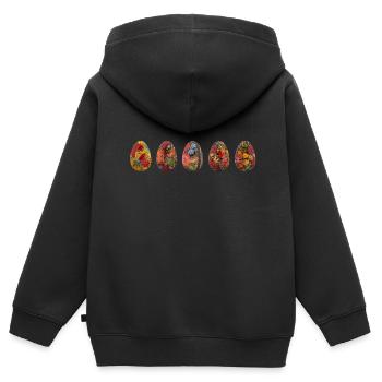 Ostereier 2025 handbemalt 5 horizontal - Kinder Premium Organic Zip Hoodie - Schwarz - Hinten - AI Model Kid Male (0cm)