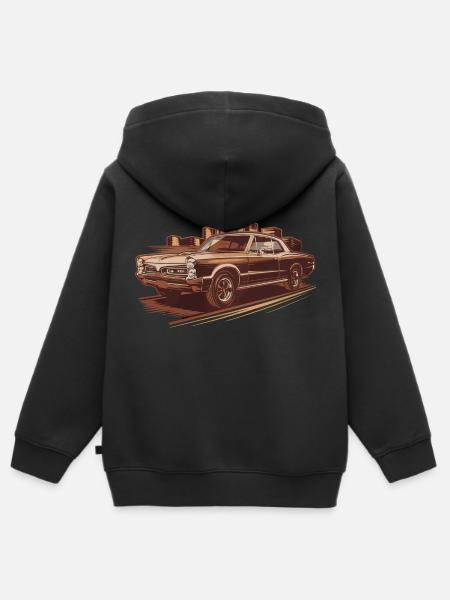 1966 GTO klassisk bil gammel bil - Premium børne zip-hættetrøje økologisk - sort