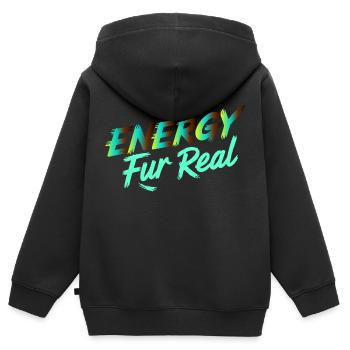 FOURRURE ÉNERGÉTIQUE REAL - Sweat Premium à capuche zippé enfant bio - noir - Dos - AI Model Kid Male (0cm)