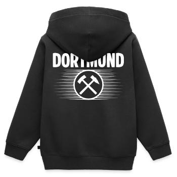 Dortmund Glueck auf - Kinder Premium Organic Zip Hoodie - Schwarz - Hinten - AI Model Kid Male (0cm)