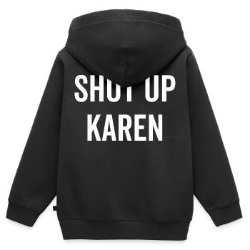 Tais-toi Karen - Sweat Premium à capuche zippé enfant bio - noir - Dos - AI Model Kid Male (0cm)