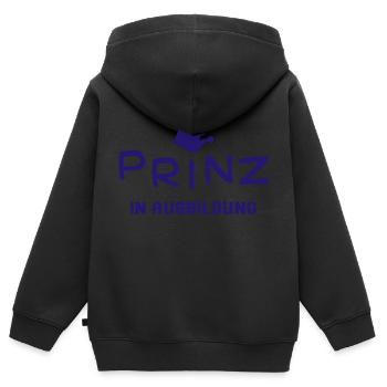Prinz in Ausbildung - Kinder Premium Organic Zip Hoodie - Schwarz - Hinten - AI Model Kid Male (0cm)