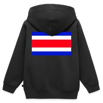 Costa Rica - Kinder Premium Organic Zip Hoodie - Schwarz - Hinten - AI Model Kid Male (0cm)