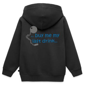 Kaufe mir meine letzten Drink .. - Kinder Premium Organic Zip Hoodie - Schwarz - Hinten - AI Model Kid Male (0cm)