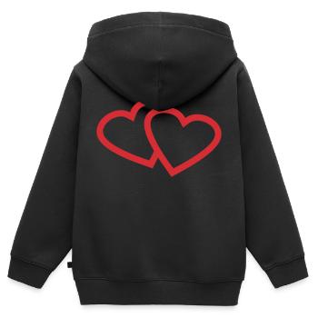 amour - Sweat Premium à capuche zippé enfant bio - noir - Dos - AI Model Kid Male (0cm)