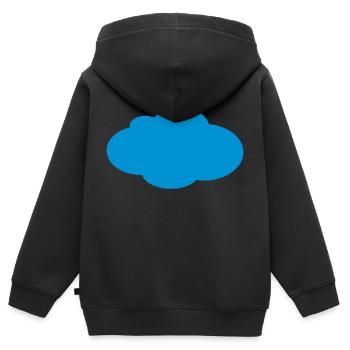 Wolke - Kinder Premium Organic Zip Hoodie - Schwarz - Hinten - AI Model Kid Male (0cm)