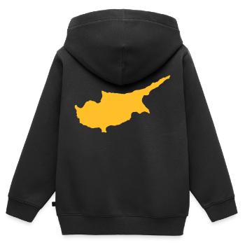 Zypern - Kinder Premium Organic Zip Hoodie - Schwarz - Hinten - AI Model Kid Male (0cm)
