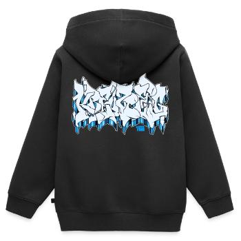 Kreuzberg Eisblau SF - Kinder Premium Organic Zip Hoodie - Schwarz - Hinten - AI Model Kid Male (0cm)