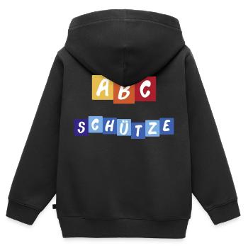 ABC Schütze - Kinder Premium Organic Zip Hoodie - Schwarz - Hinten - AI Model Kid Male (0cm)