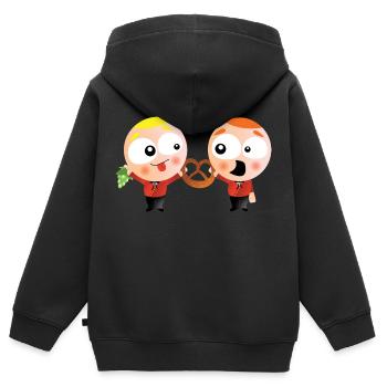 les petites Alsaciens - Sweat Premium à capuche zippé enfant bio - noir - Dos - AI Model Kid Male (0cm)