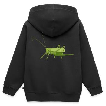 Heuschrecke - Kinder Premium Organic Zip Hoodie - Schwarz - Hinten - AI Model Kid Male (0cm)