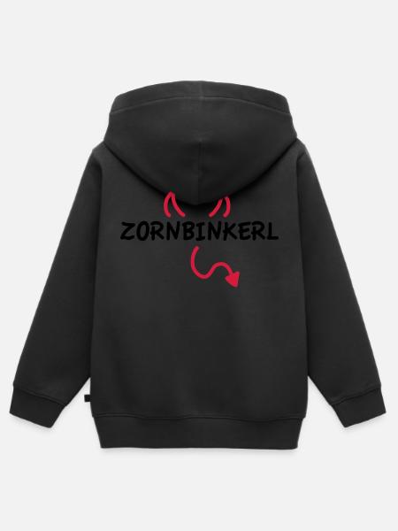 Zornbinkerl - Kinder Premium Organic Zip Hoodie - Schwarz
